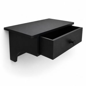 etagère murale avec tiroir noire
