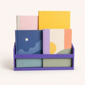 etagère murale violette pour livres enfants