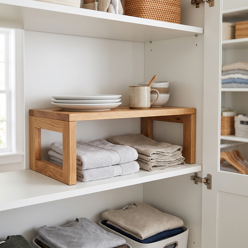 demi étagère pour placard en bois