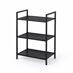 petite étagère en métal noire à 3 niveaux de rangement