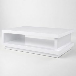 table basse blanc laqué