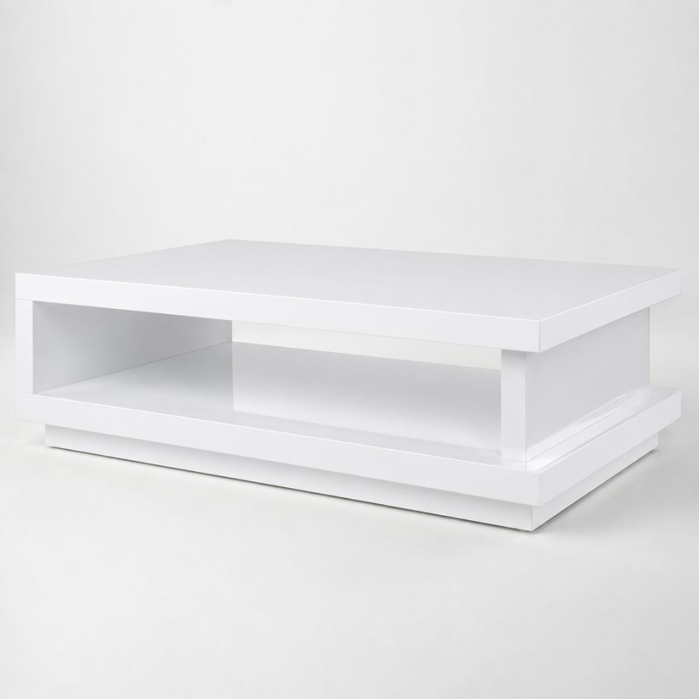 table basse blanc laqué