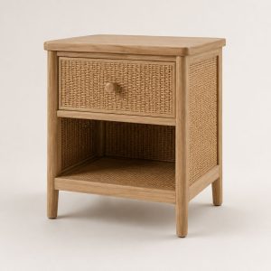 table de chevet en rotin