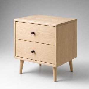 table de nuit en bois clair