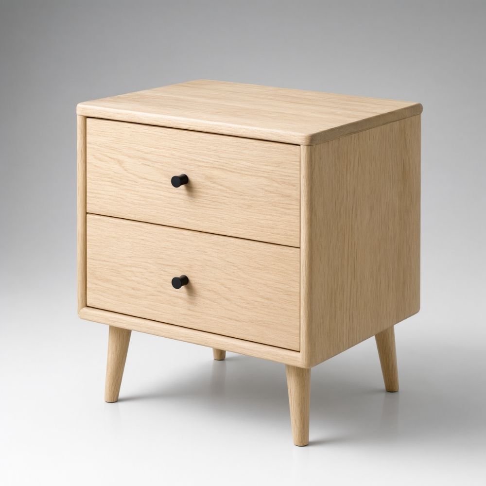 table de nuit en bois clair