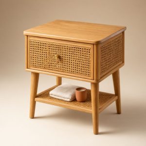 table de nuit en osier