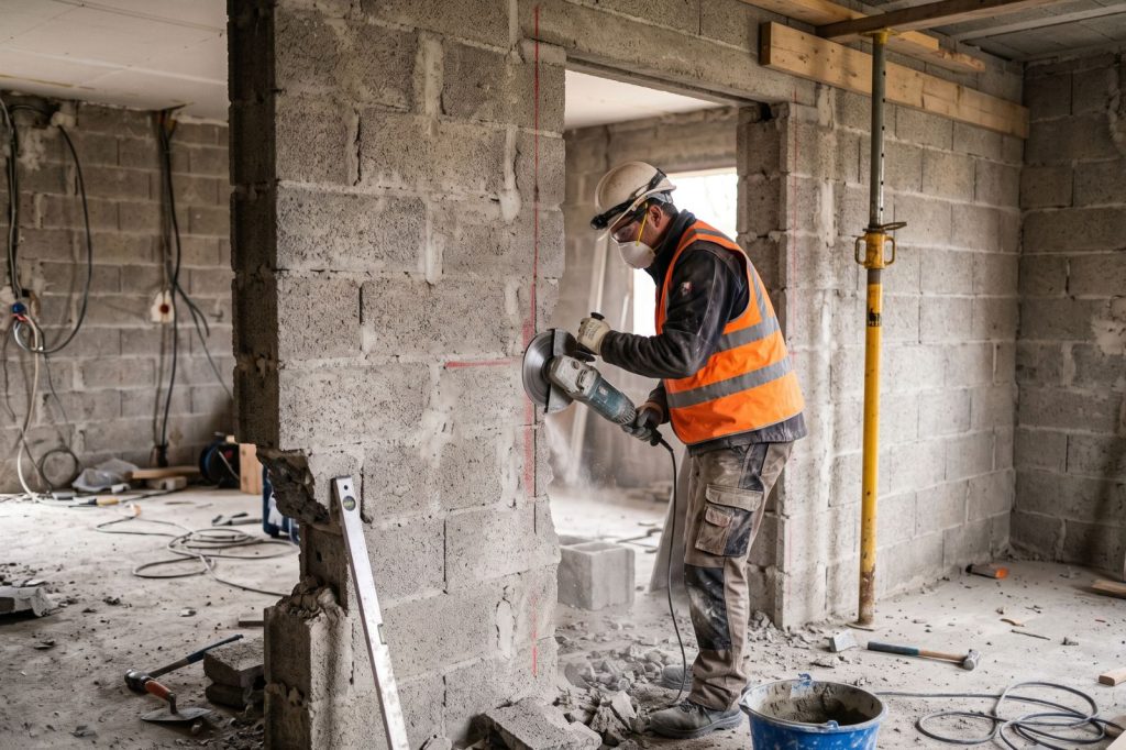 faire une ouverture dans un mur en parpaing