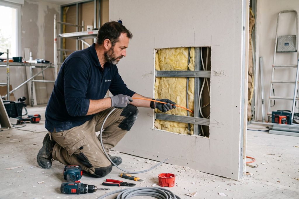 passer un cable dans une cloison